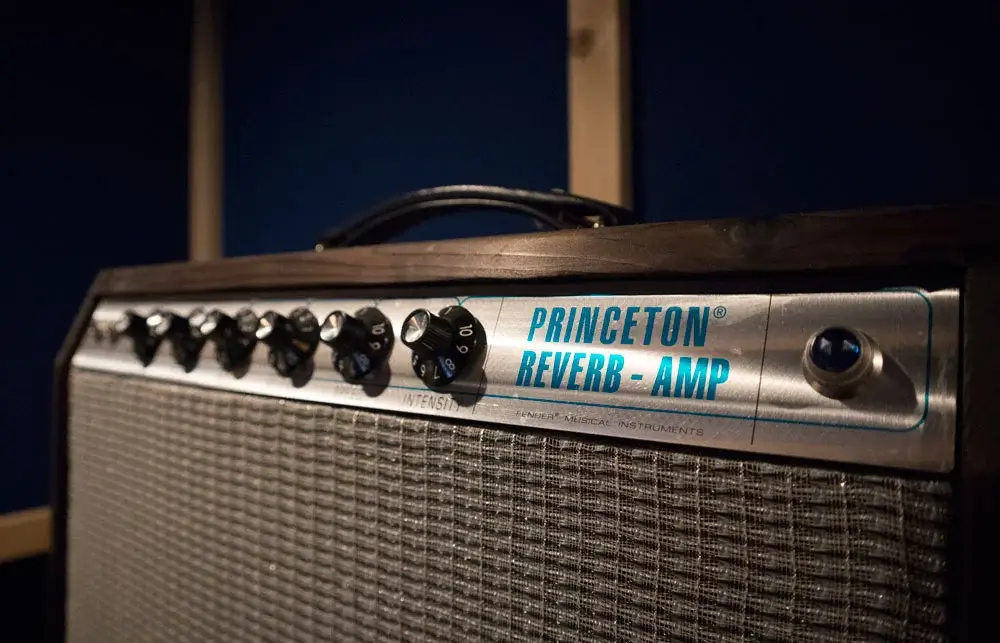 close up of fender amplifier