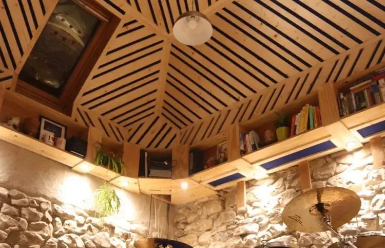 Detail of wooden studio roof
